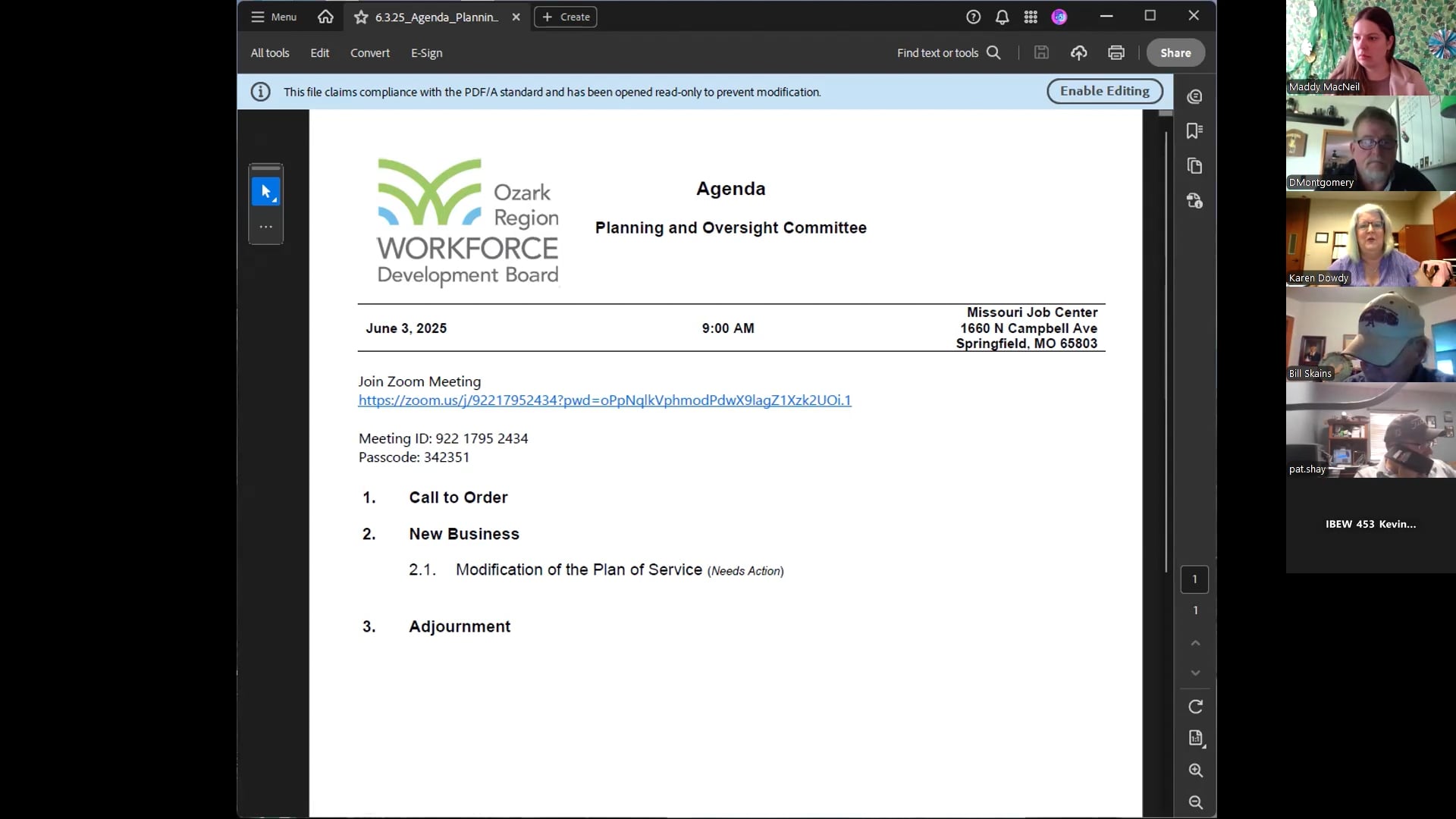 Planning & Oversight Committee - June 3, 2025