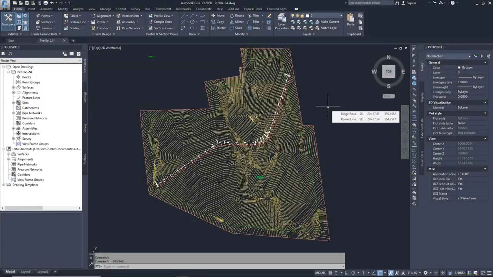 02 Creating and Displaying Surface Profiles with Offsets in Civil 3D
