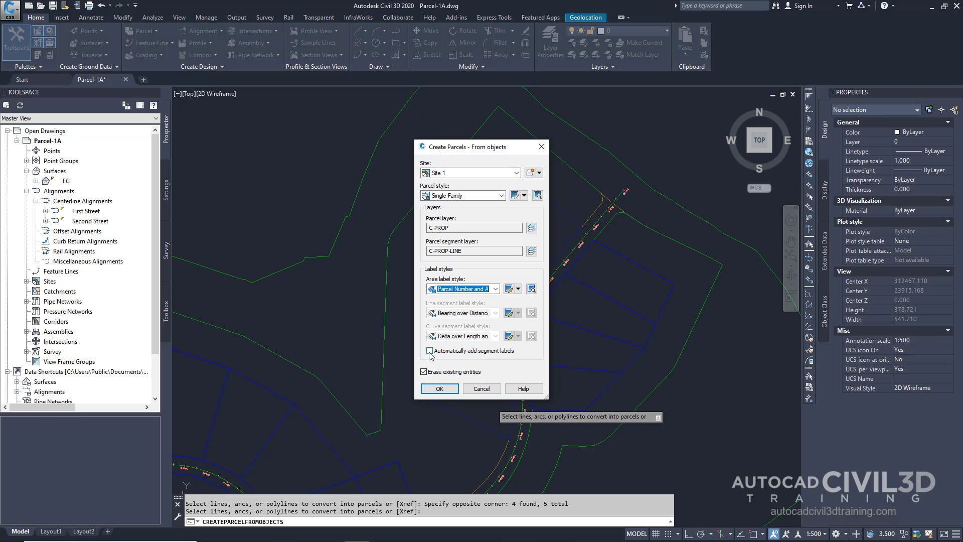 01 Creating Parcels from AutoCAD Objects