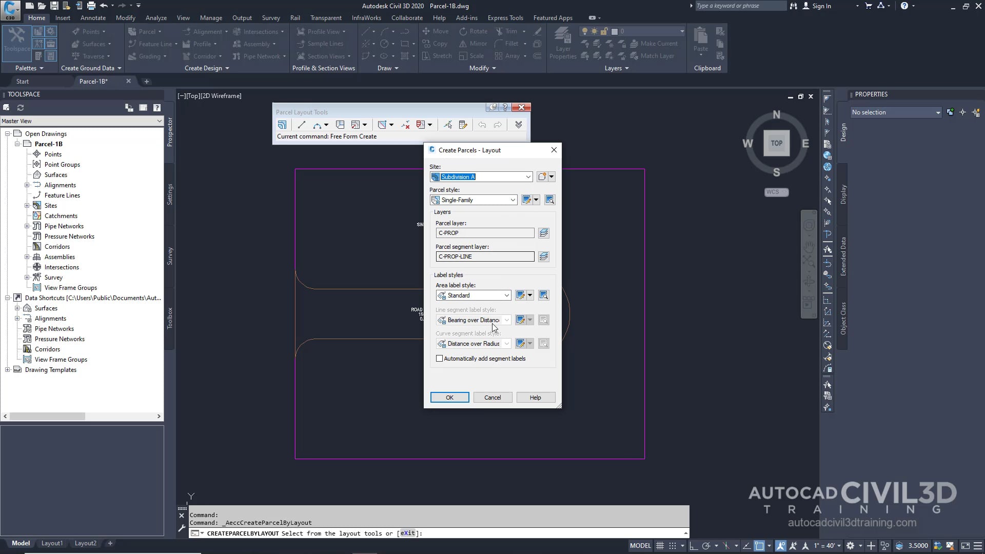 02 Subdividing a Parcel with a Free-Form Segment