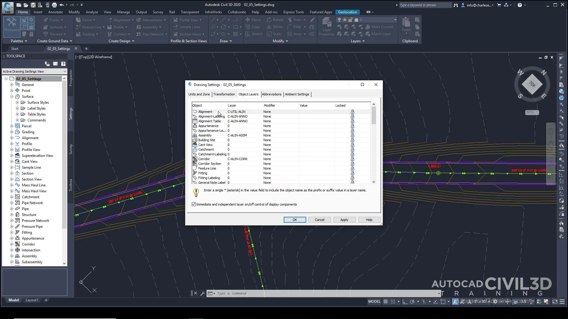05 Civil 3D Settings Hierarchy