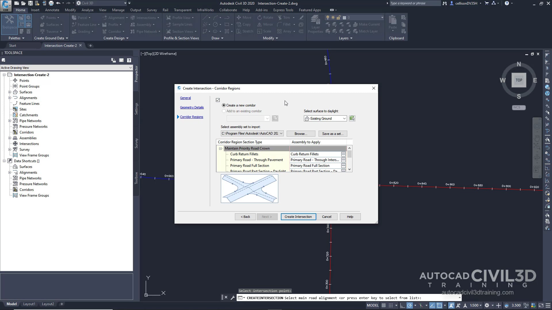 02 Creating a Primary Road Intersection with Turn Lanes