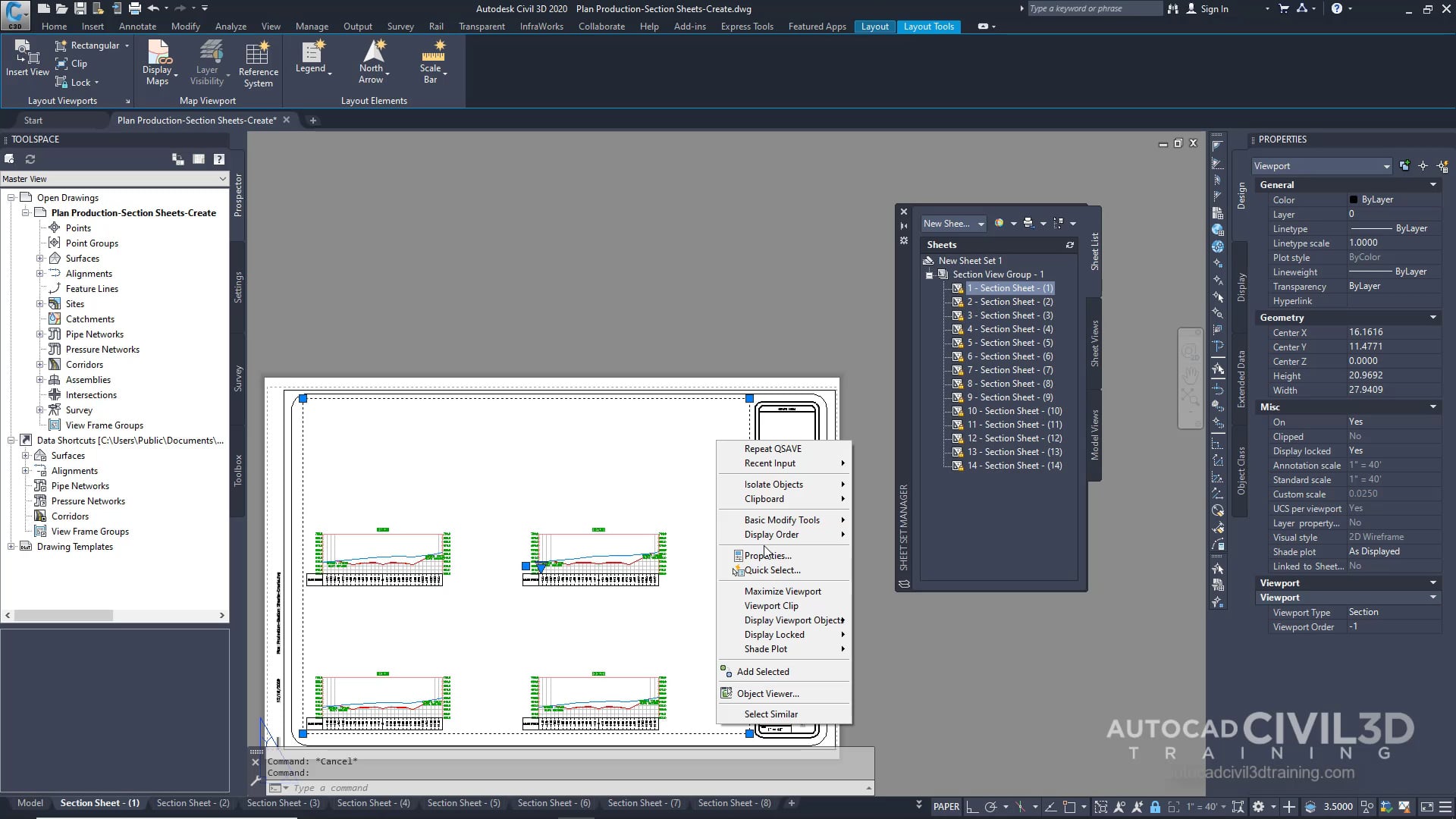 04 Creating Section Sheets