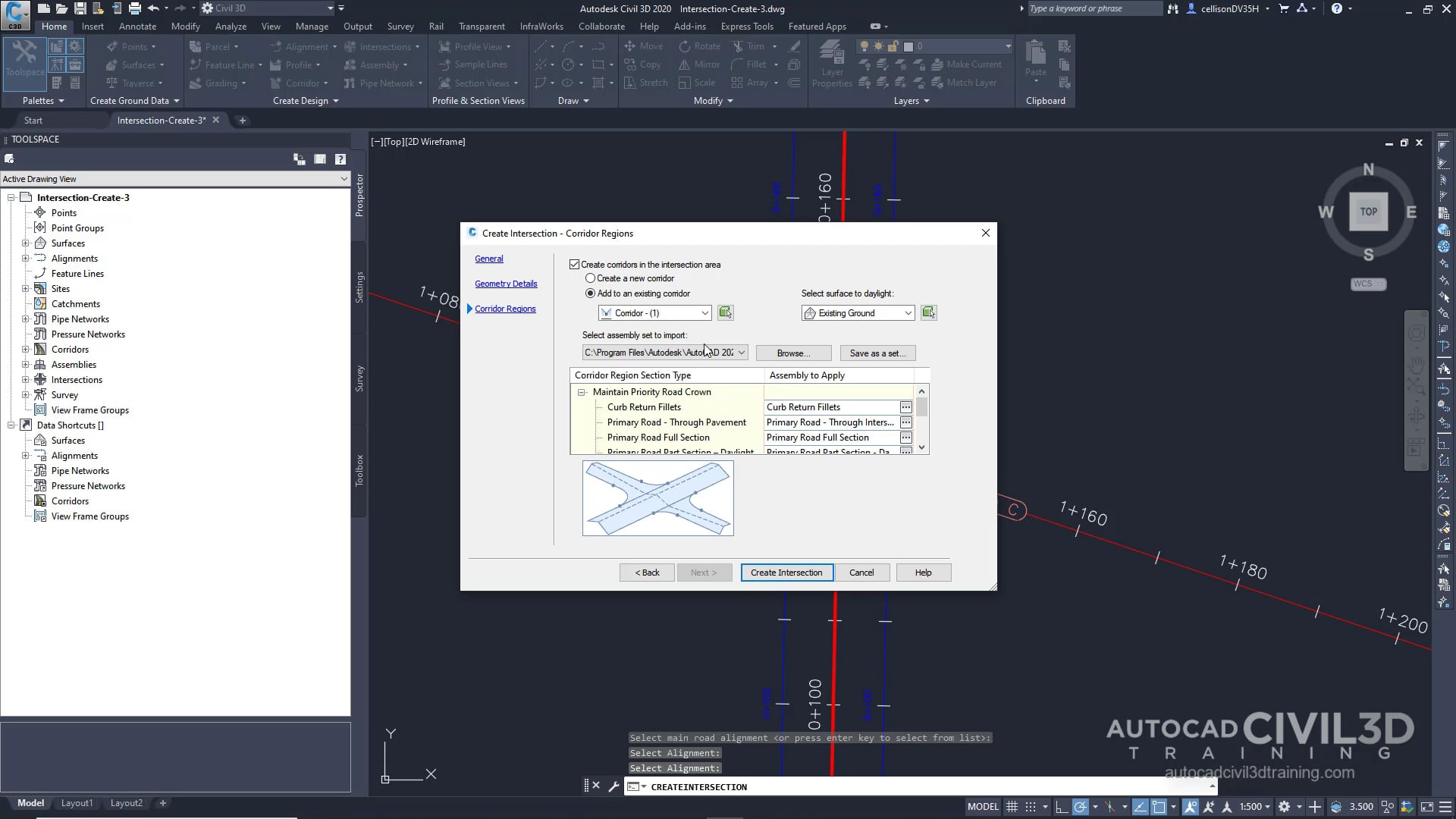 03 Creating an Intersection with Existing Geometry