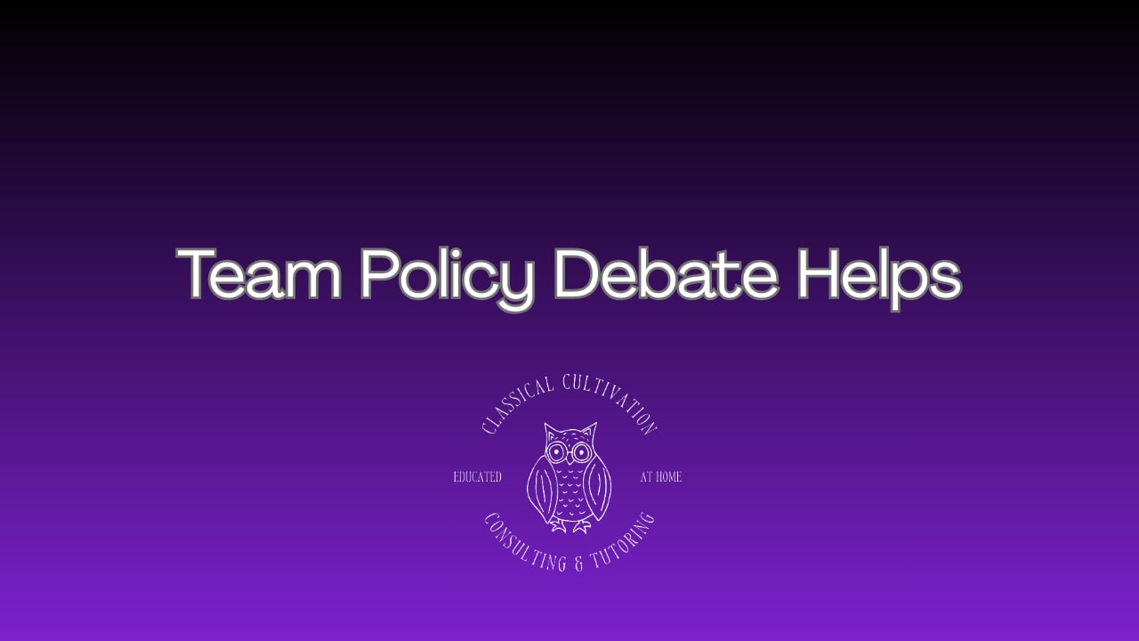 Team Policy Debate Helps