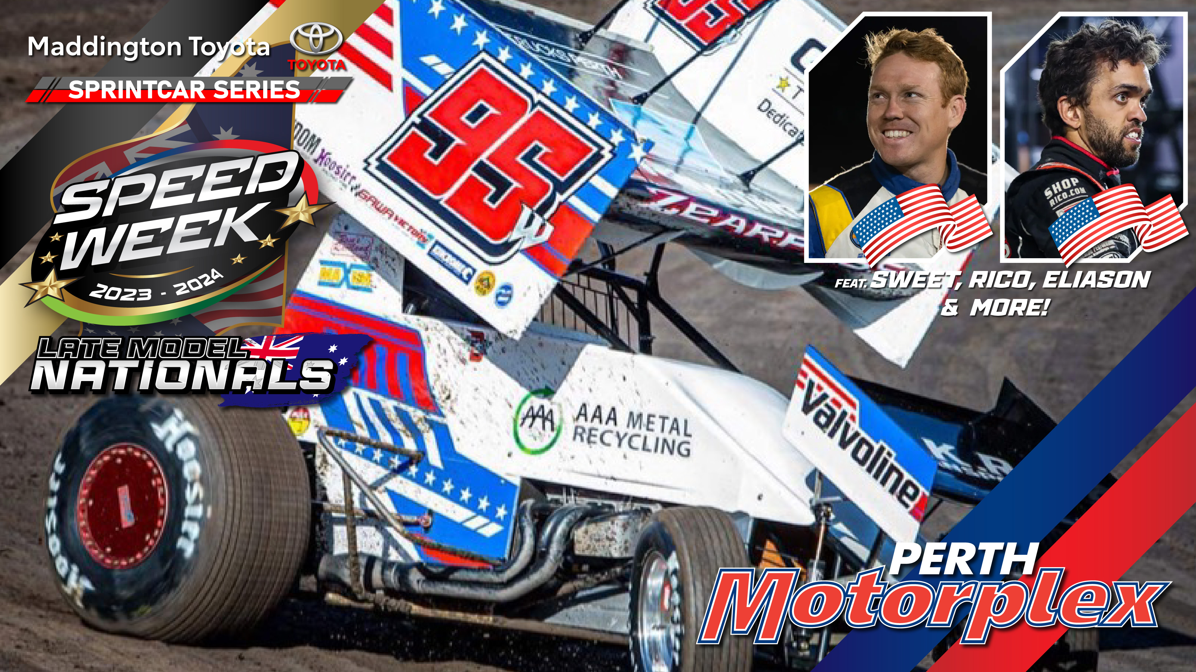 13th Jan 2024 | Perth - USA vs WA Sprintcar Speedweek, WA Late Model Nationals