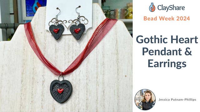 Gothic Heart Pendant and Earrings