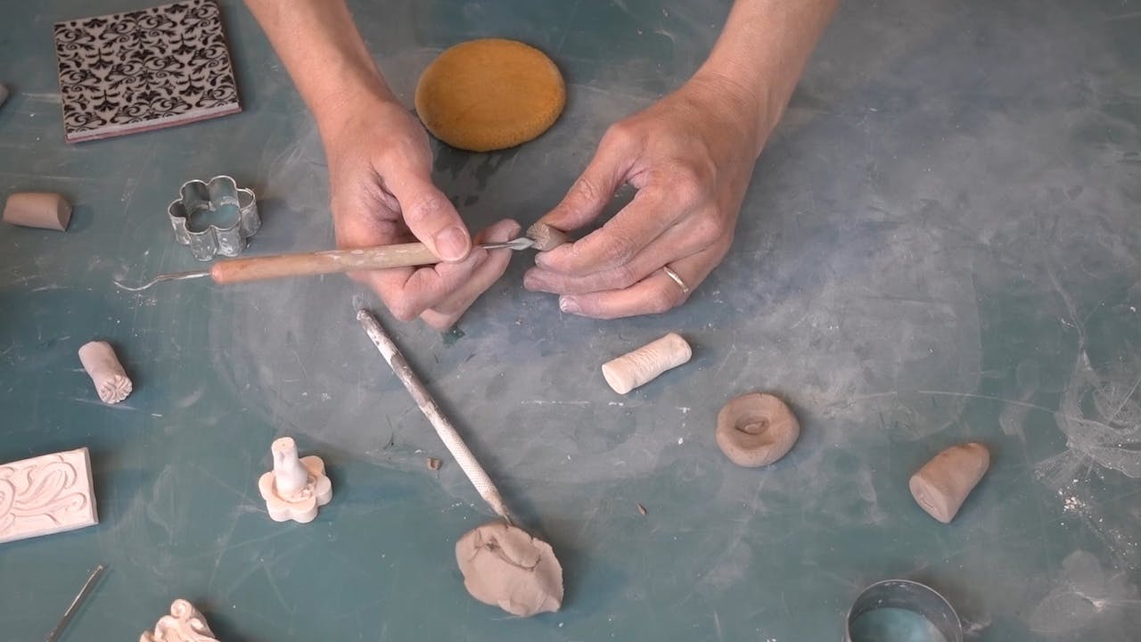 SS0106 Making A Bisque Stamp ClayShare Online Pottery and Ceramics Classes Start Learning