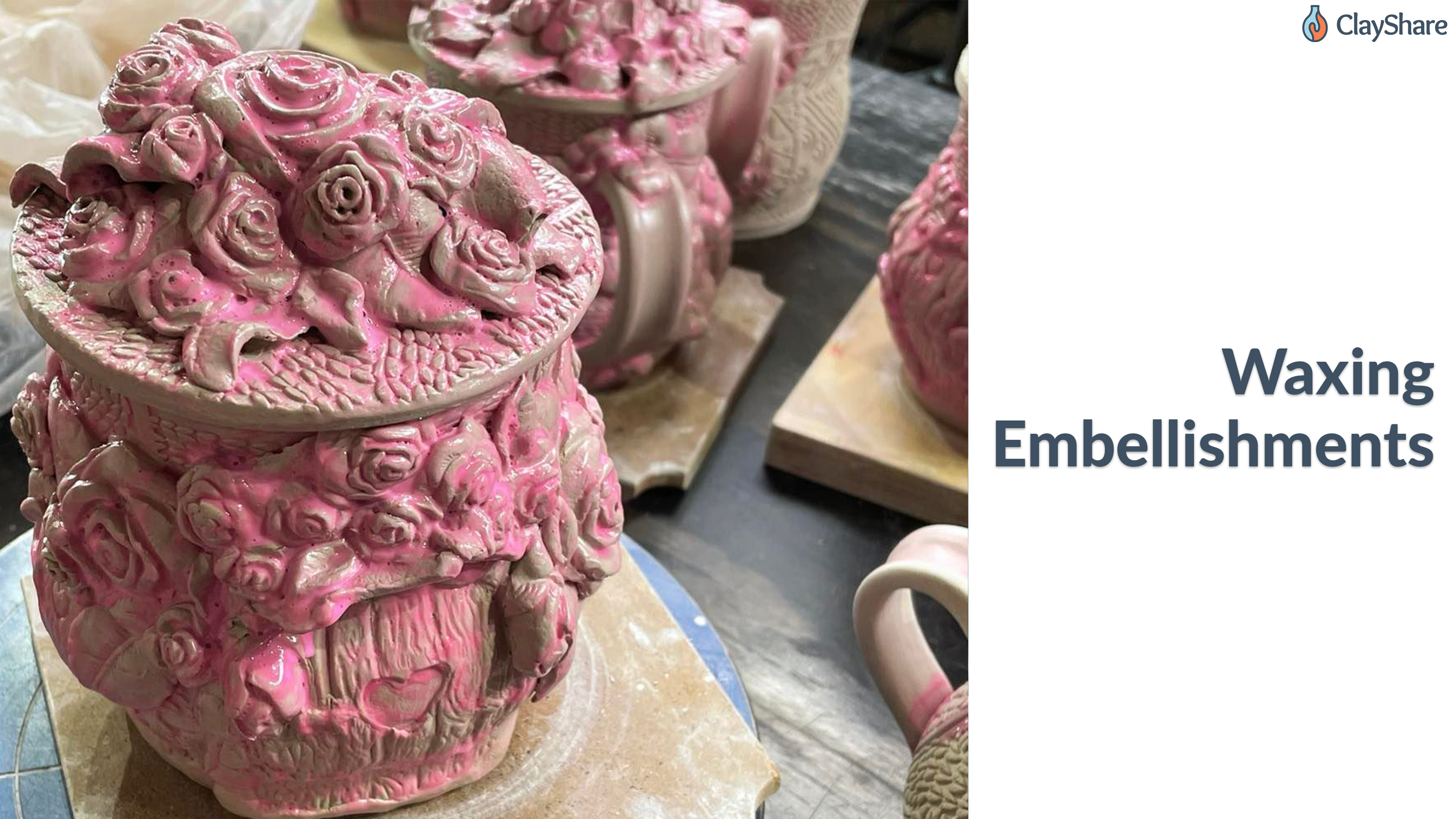 Waxing Embellishments ClayShare Online Pottery and Ceramics Classes
