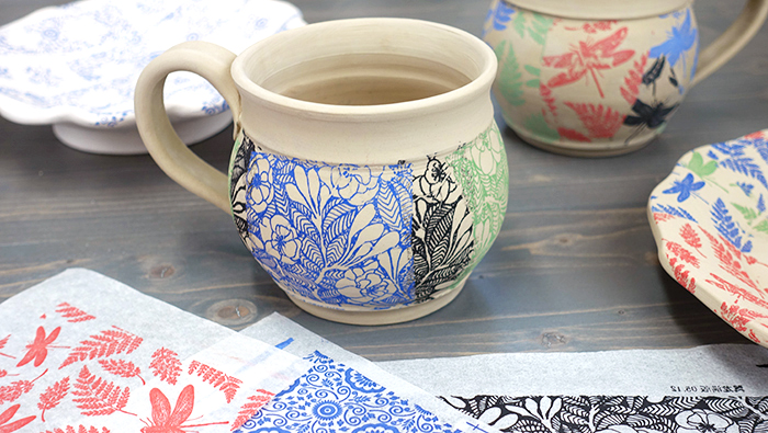 Patchwork Pottery with Underglaze Transfers ClayShare Online Pottery