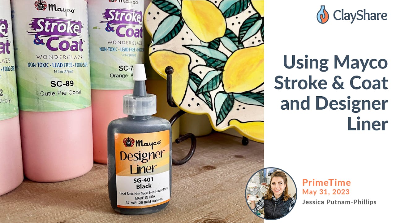 Using Mayco Stroke & Coat and Designer Liner ClayShare Online Pottery