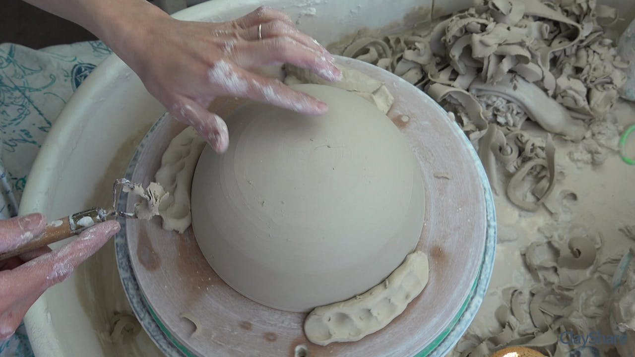 ThrownBowlMold03Trimming Throwing A Drape Mold ClayShare Online