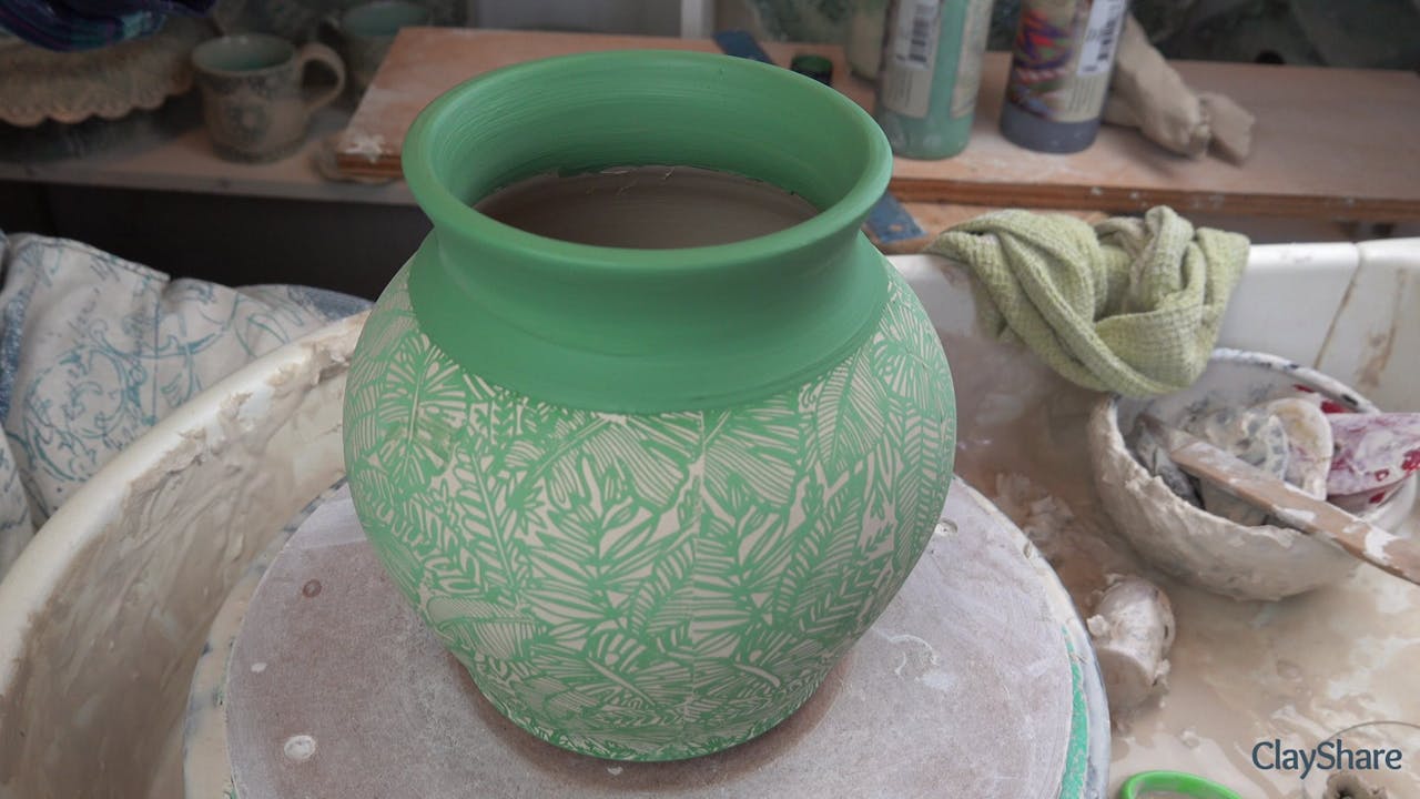 UnderglazeThrown08GlazingFiring Using Underglaze Transfers on