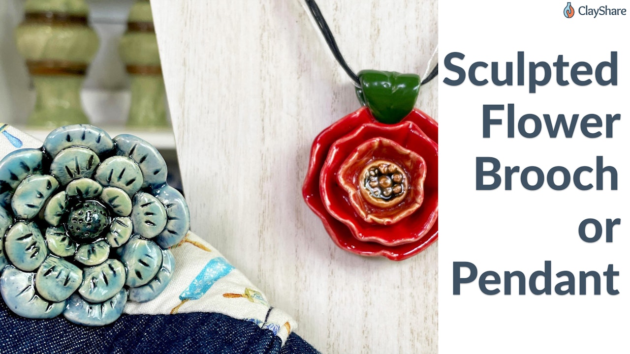 Sculpted Flower Brooch or Pendant
