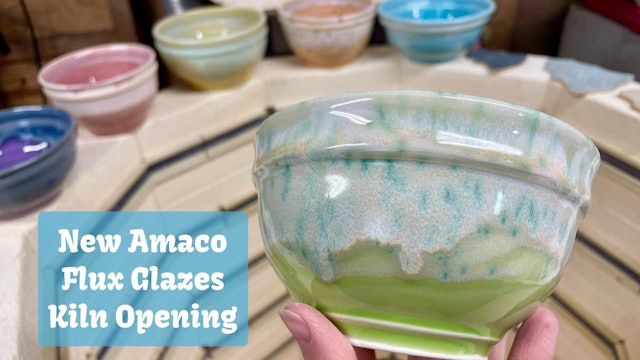 New Amaco Flux Glazes and Peach Plate Kiln Opening!
