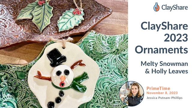 ClayShare 2023 Ornaments! Melty Snowman and Holly Leaves