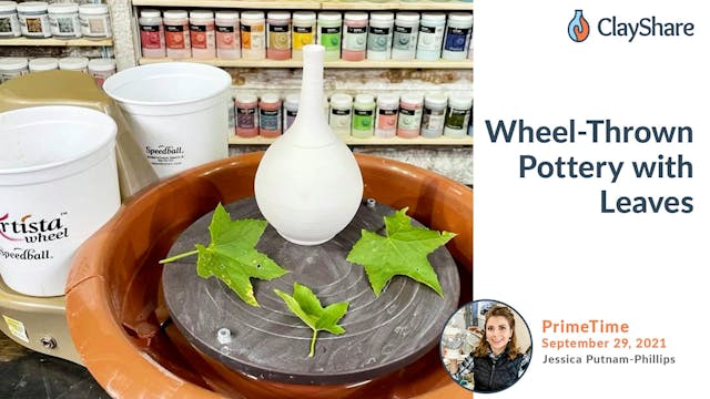 Wheel Thrown Pottery with Leaves - Pa...