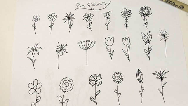 Drawing Pin Flowers