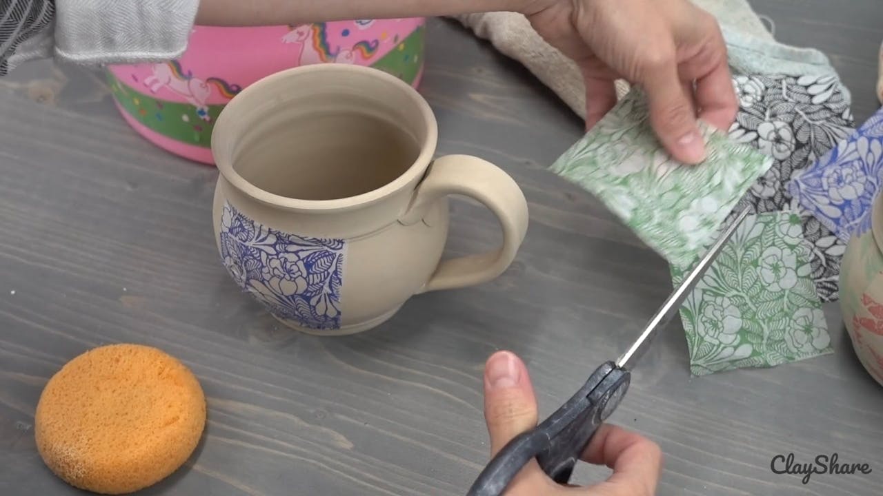 SD2504 Patchwork Pottery with Underglaze Transfers ClayShare