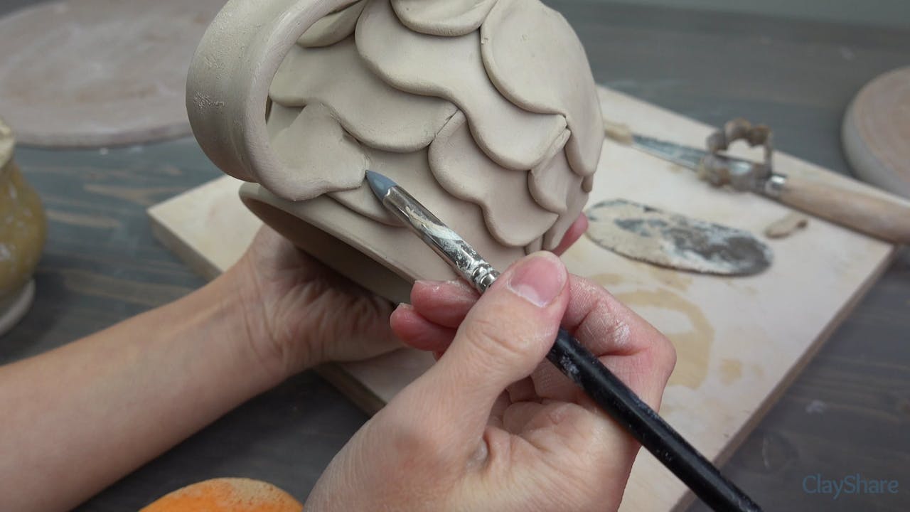 PetalMug10AttachingHandle ClayShare Online Pottery and Ceramics