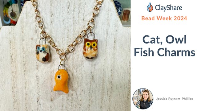 Cat, Owl, Fish Charms