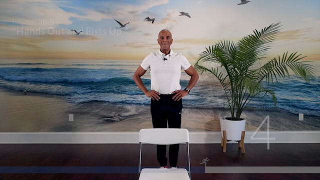 hands out fist up - standing