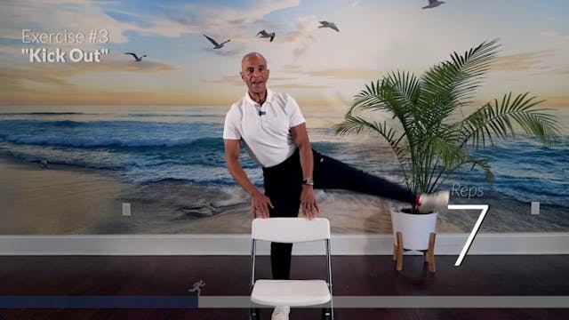 kickout and star pose standing