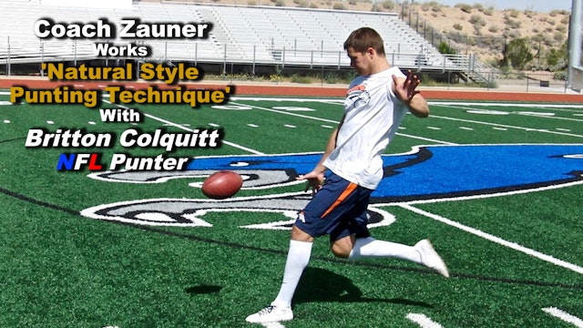#10 Coach Zauner's ONE on ONE Punting Lesson with Britton Colquitt, NFL Punter