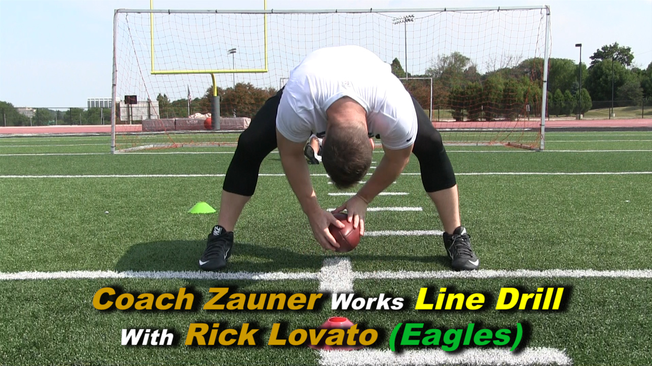 #8 Coach Zauner Works Line Drill with Rick Lovato Philadelphia Eagles Snapper