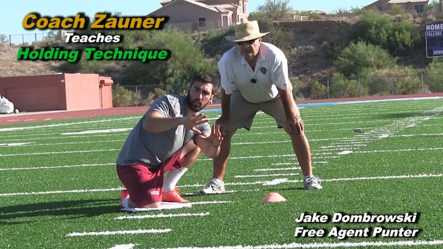 #13 Coach Zauner Teaches NFL Holding Technique for Right & Left Footed Kickers