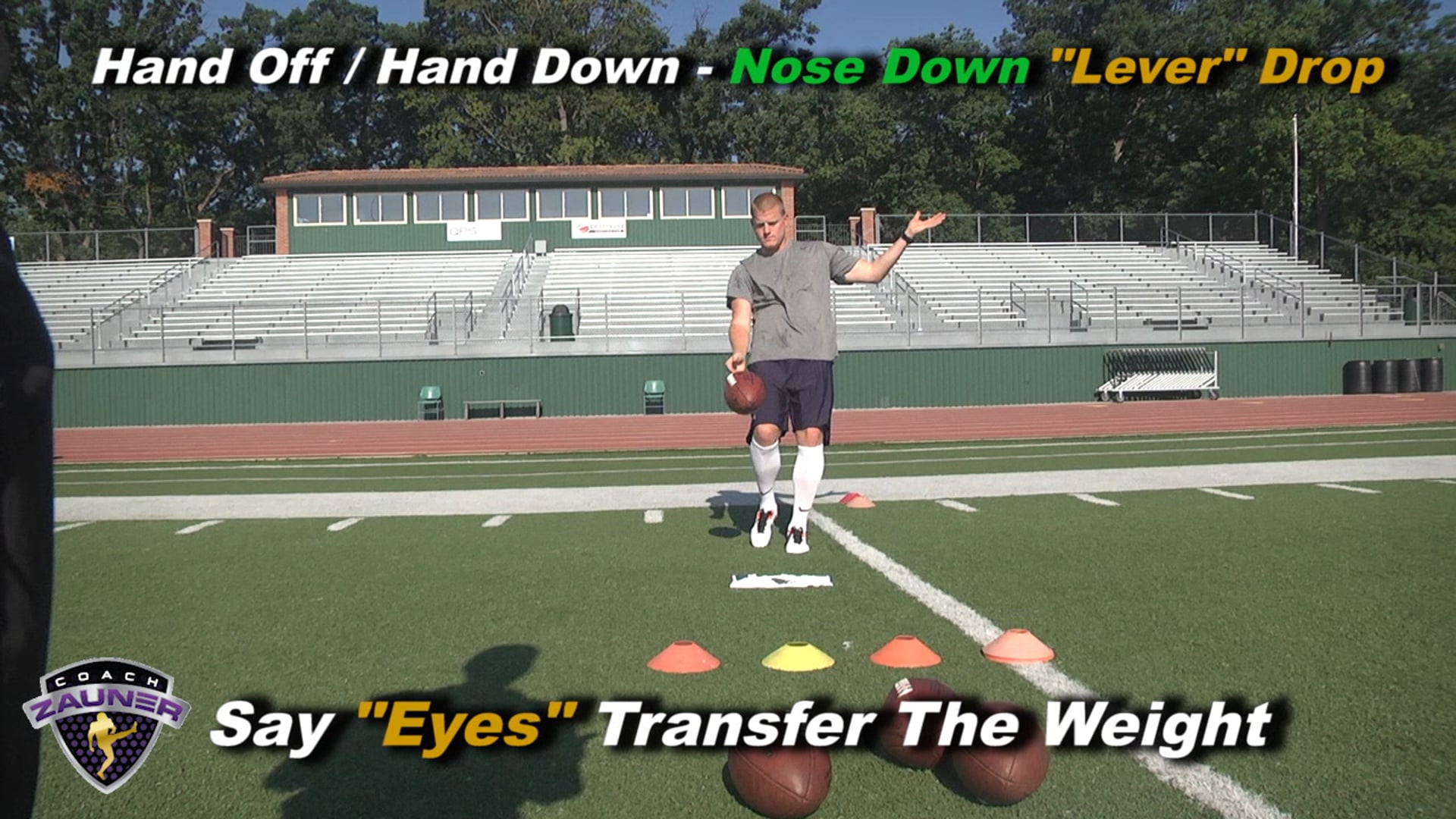 #6 Coach Zauner Works Drop Progression Drill with Drew Butler 2009 Ray Guy Award