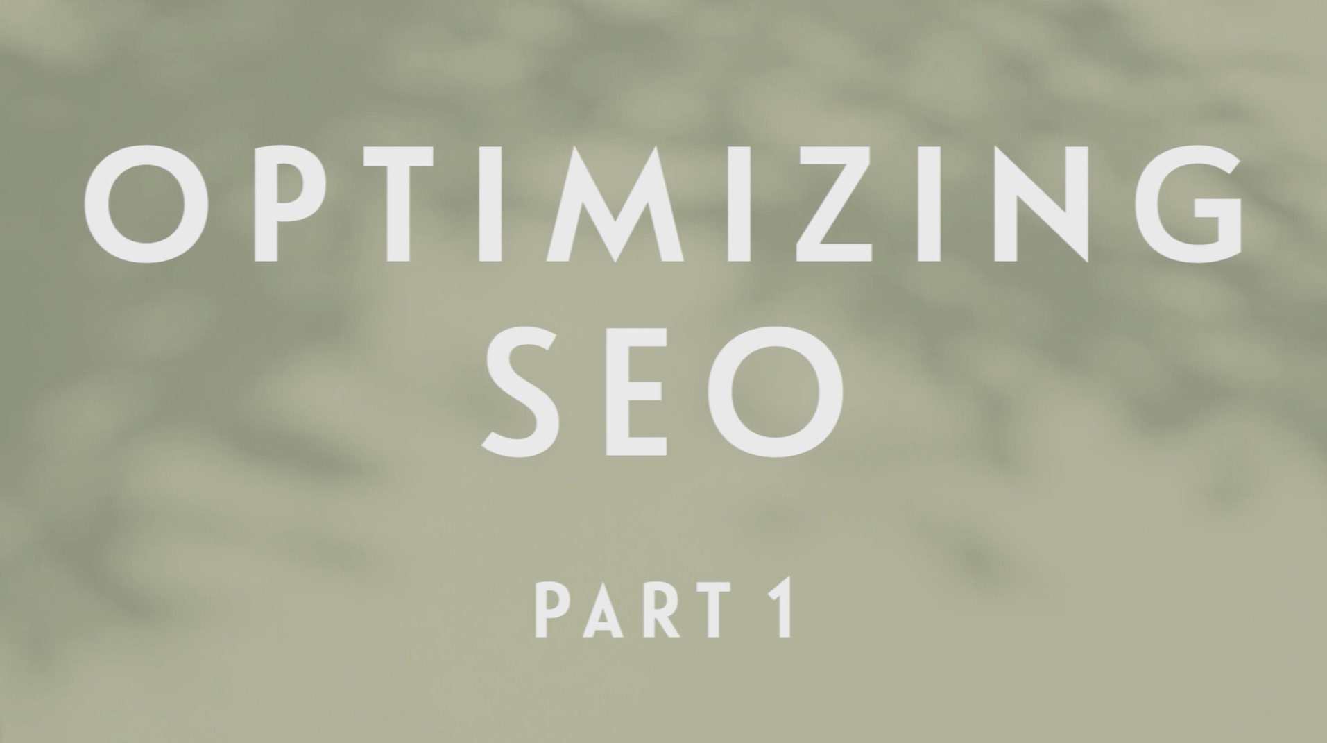0091 | Optimizing SEO - Part 1