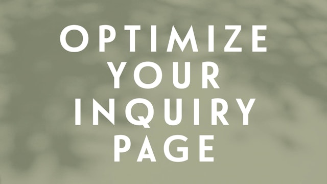 0127 | Optimizing Your Inquiry Page