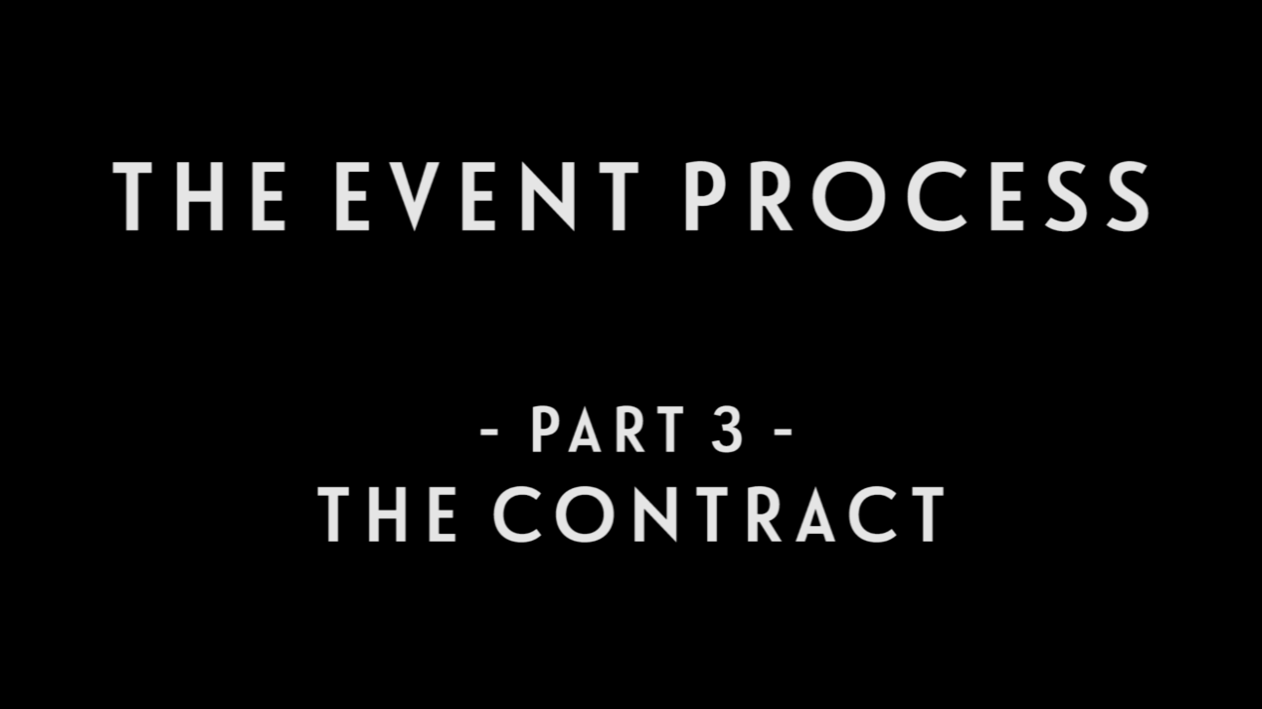 0027 | The Event Process: Part 3 - The Contract
