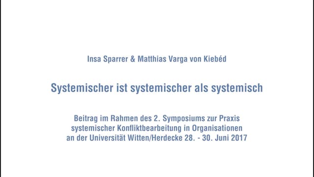 Systemischer ist besser als systemisch