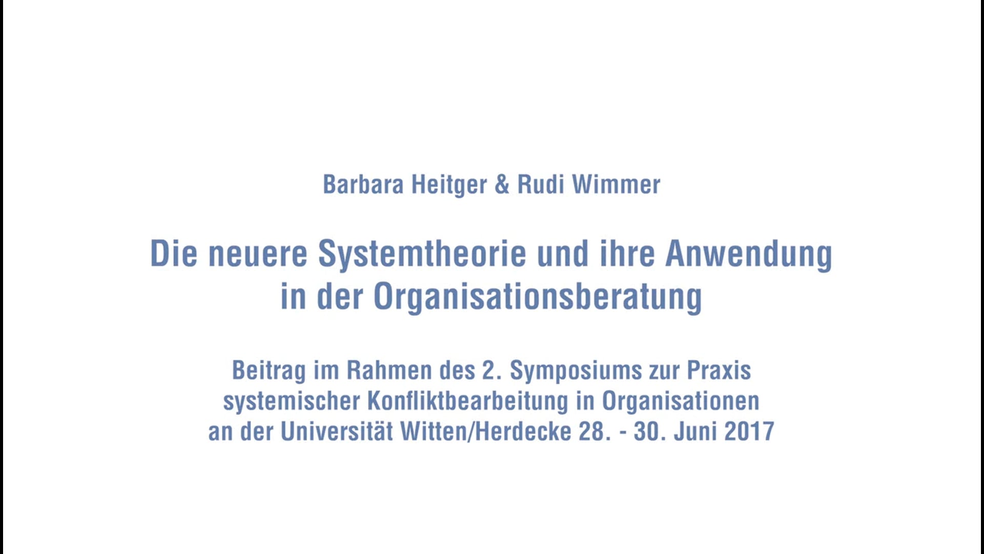 Die neuere Systemtheorie und ihre Anwendung in der Organisationsberatung
