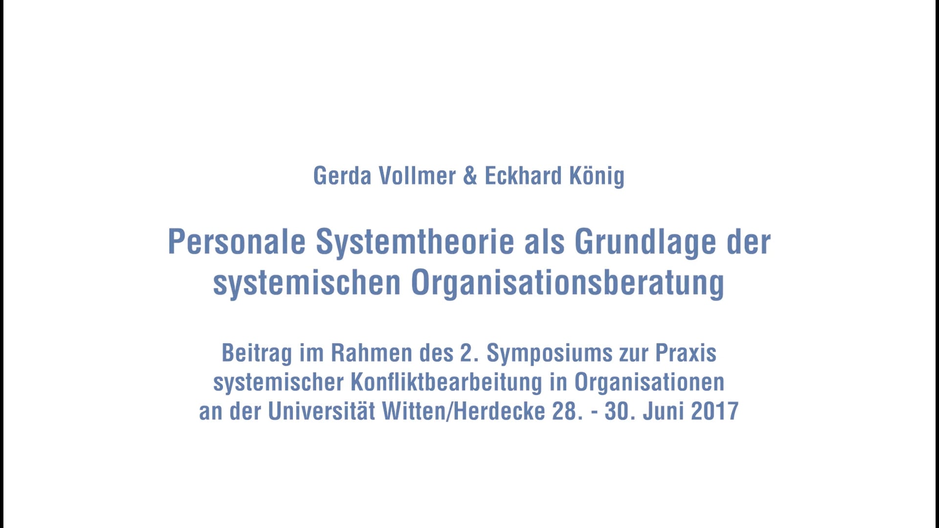 Personale Systemtheorie als Grundlage der systemischen Organisationsberatung