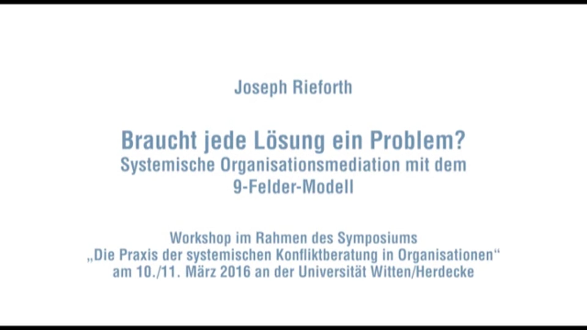 Braucht jede Lösung ein Problem 