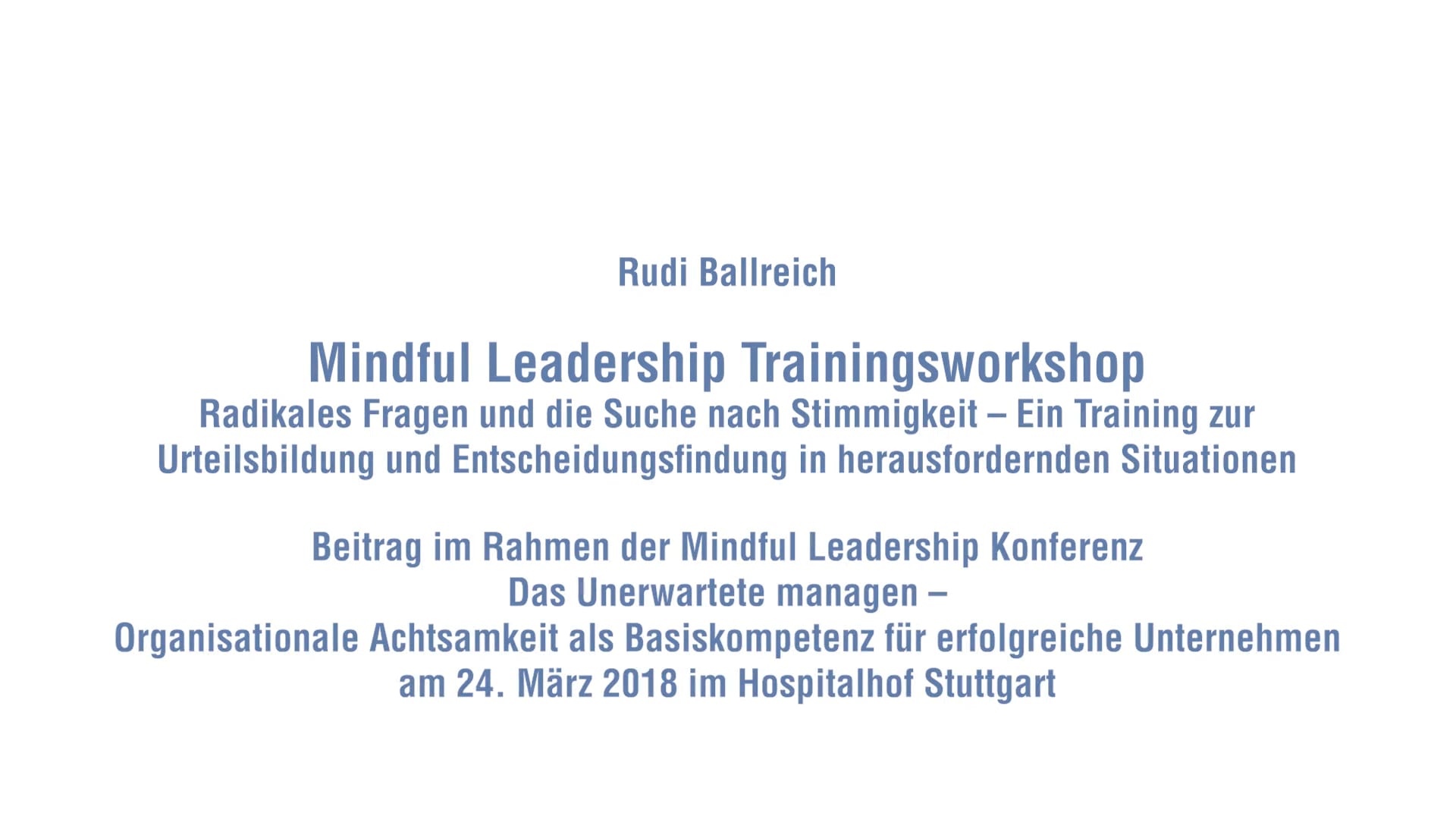 Radikales Fragen und die Suche nach Stimmikeit