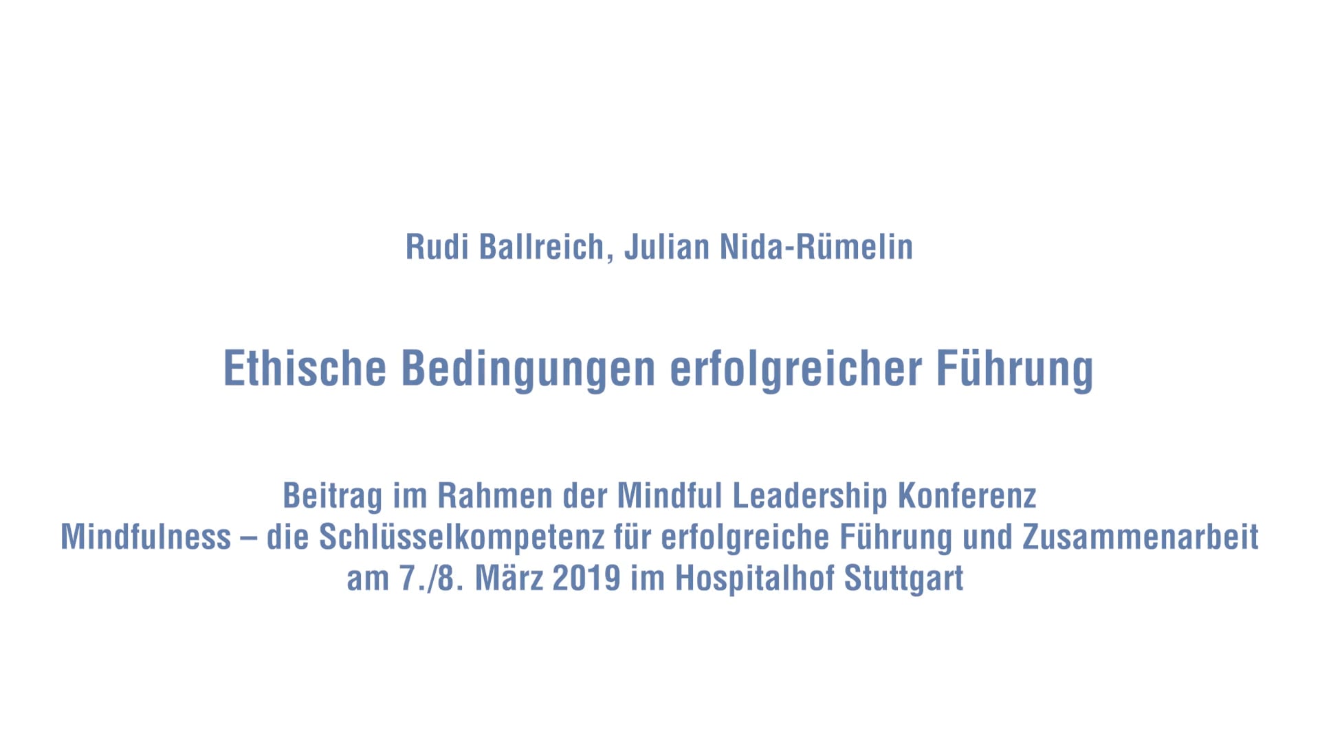 Ethische Bedingungen erfolgreicher Führung