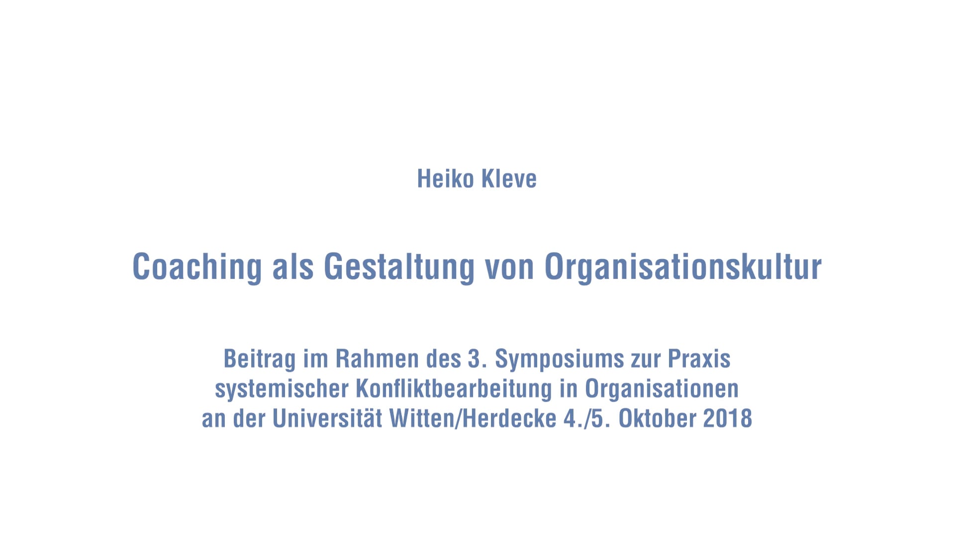 Coaching als Gestaltung von Organisationskultur