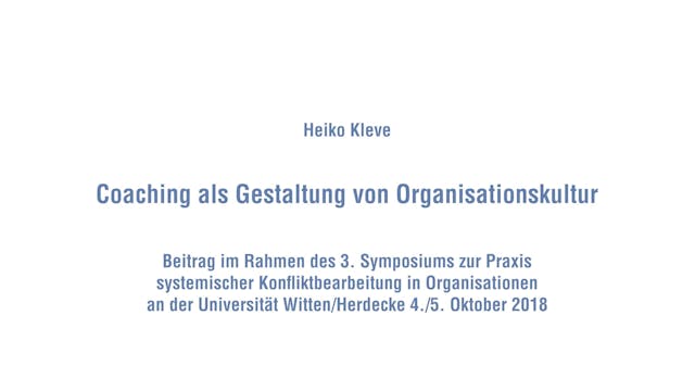 Coaching als Gestaltung von Organisat...