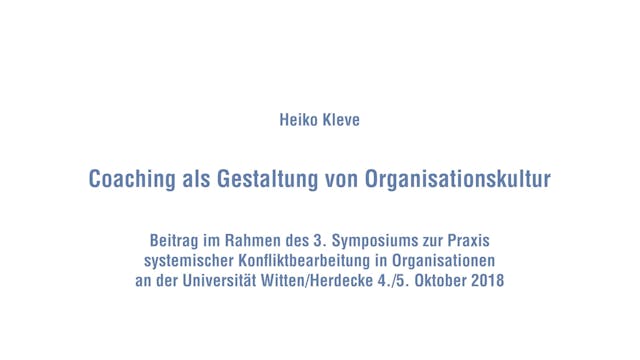 Coaching als Gestaltung von Organisat...