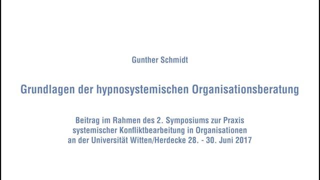 Grundlagen der hypnosystemischen Orga...