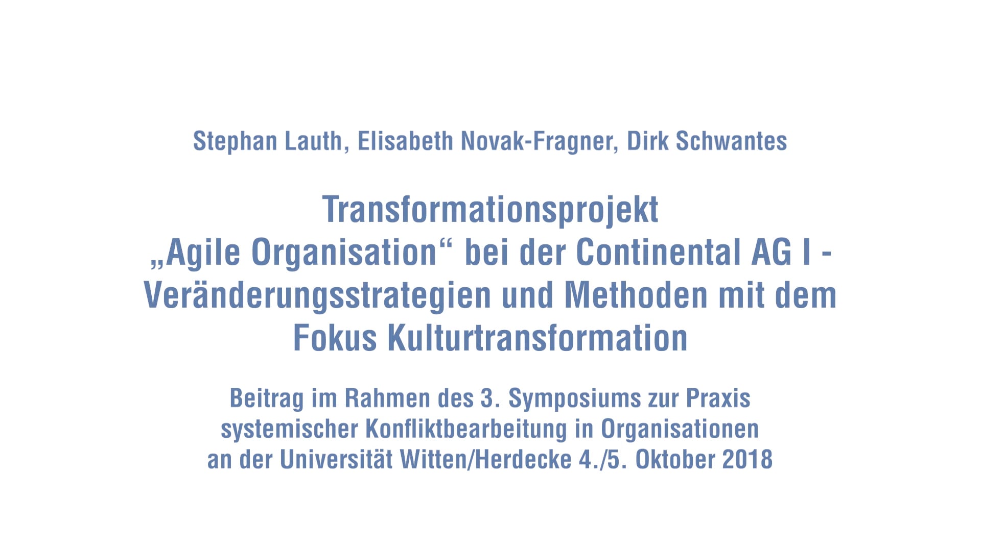 Agile Transformation bei der Continental AG Teil I