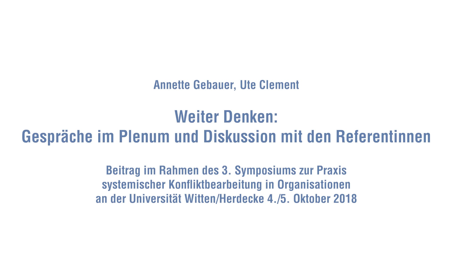 Gespräch im Plenum 2