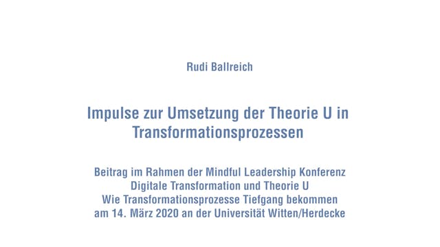 Impulse zur Umsetzung der Theorie U i...