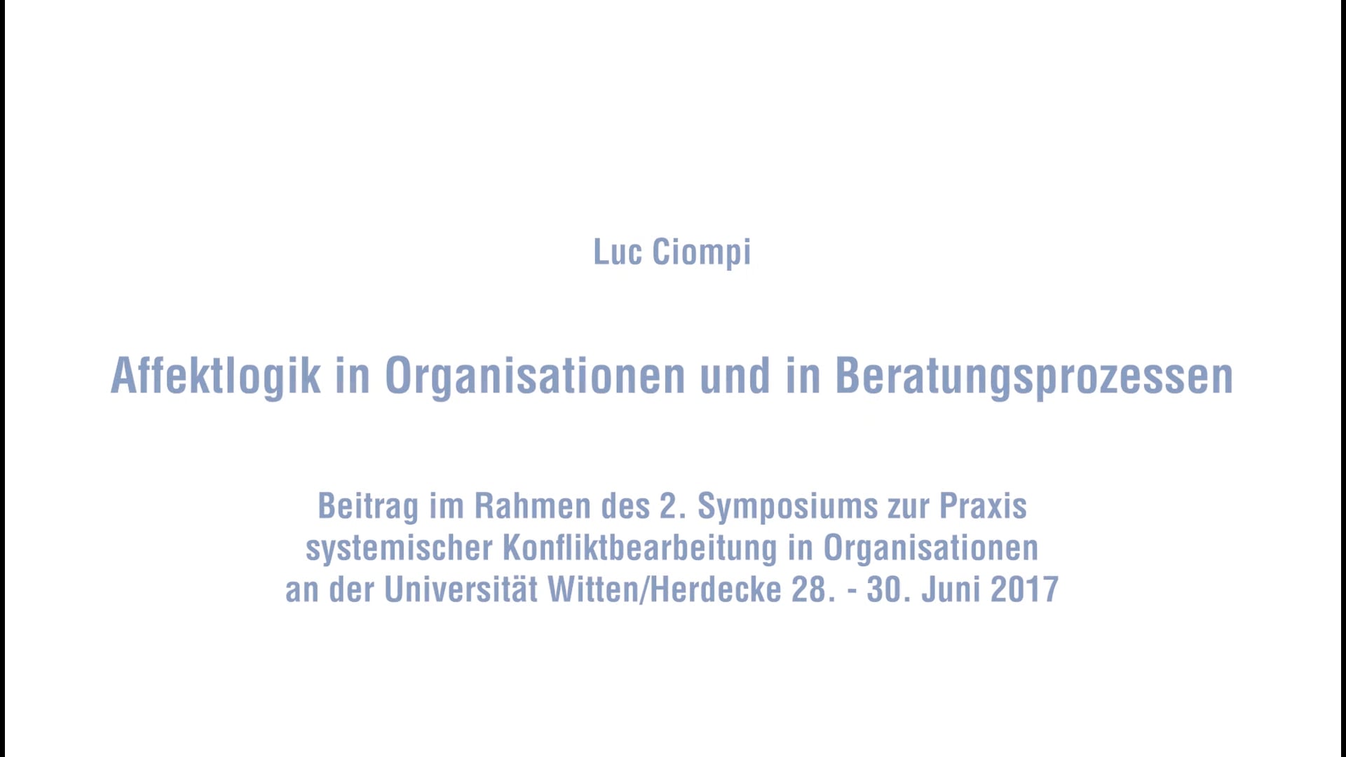 Affektlogik in Organisationen und in Beratungsprozessen