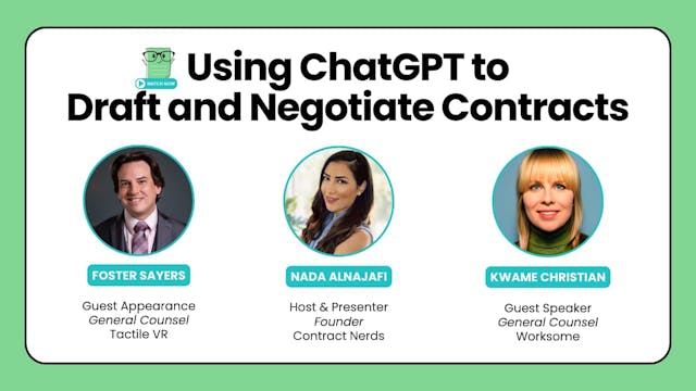 Recording: Using ChatGPT to Draft & Negotiate Contracts