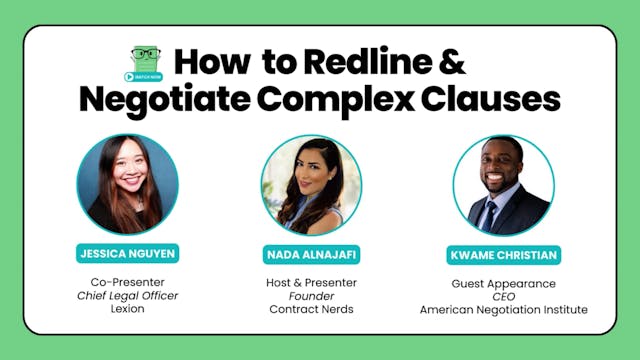 Recording: How to Redline & Negotiate Complex Clauses